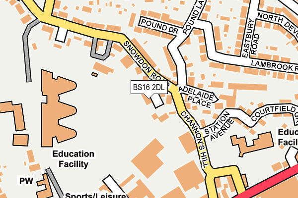 BS16 2DL map - OS OpenMap – Local (Ordnance Survey)