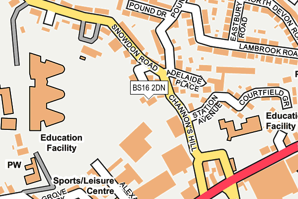 BS16 2DN map - OS OpenMap – Local (Ordnance Survey)