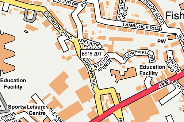 BS16 2DT map - OS OpenMap – Local (Ordnance Survey)