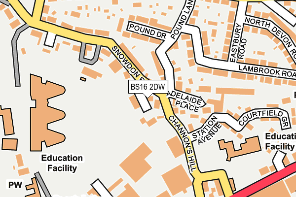 BS16 2DW map - OS OpenMap – Local (Ordnance Survey)