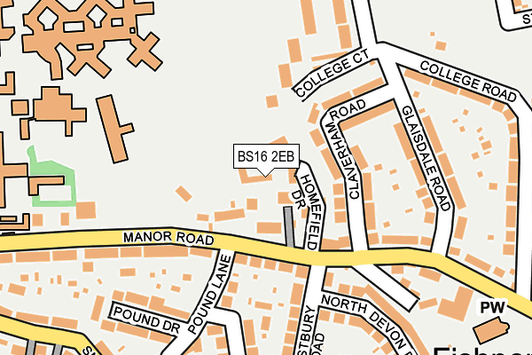 BS16 2EB map - OS OpenMap – Local (Ordnance Survey)