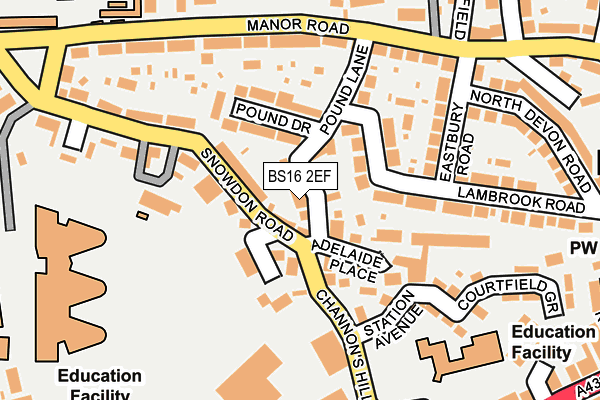 BS16 2EF map - OS OpenMap – Local (Ordnance Survey)