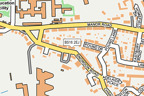 BS16 2EJ map - OS OpenMap – Local (Ordnance Survey)