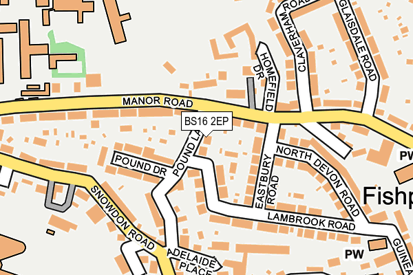 BS16 2EP map - OS OpenMap – Local (Ordnance Survey)