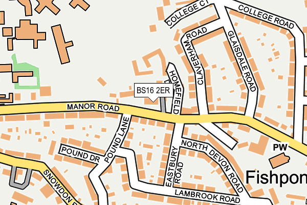 BS16 2ER map - OS OpenMap – Local (Ordnance Survey)