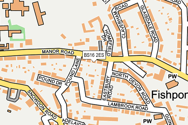 BS16 2ES map - OS OpenMap – Local (Ordnance Survey)