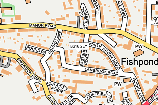BS16 2EY map - OS OpenMap – Local (Ordnance Survey)