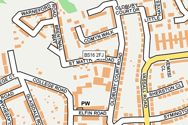 BS16 2FJ map - OS OpenMap – Local (Ordnance Survey)