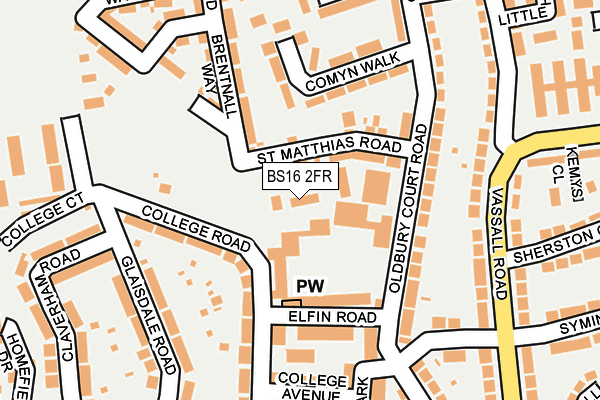 BS16 2FR map - OS OpenMap – Local (Ordnance Survey)