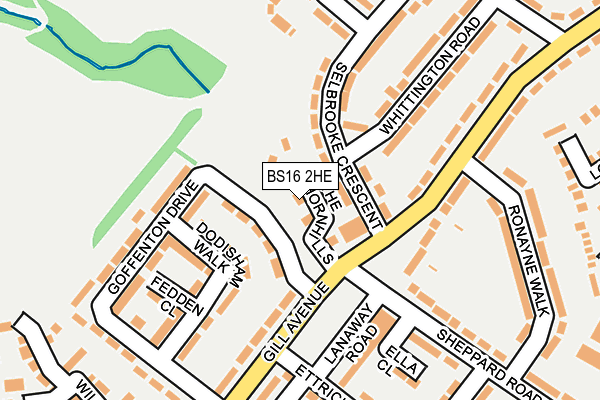 BS16 2HE map - OS OpenMap – Local (Ordnance Survey)