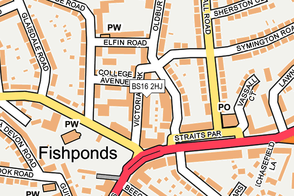 BS16 2HJ map - OS OpenMap – Local (Ordnance Survey)