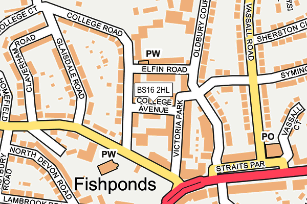 BS16 2HL map - OS OpenMap – Local (Ordnance Survey)