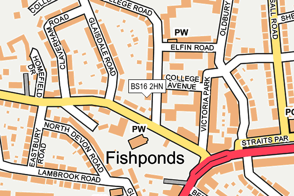BS16 2HN map - OS OpenMap – Local (Ordnance Survey)