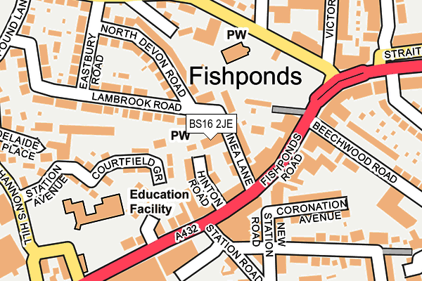 BS16 2JE map - OS OpenMap – Local (Ordnance Survey)