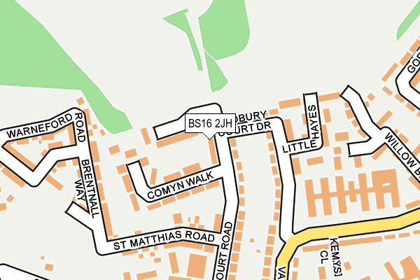 BS16 2JH map - OS OpenMap – Local (Ordnance Survey)