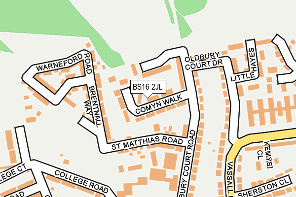 BS16 2JL map - OS OpenMap – Local (Ordnance Survey)
