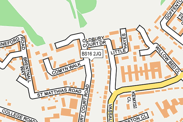 BS16 2JQ map - OS OpenMap – Local (Ordnance Survey)
