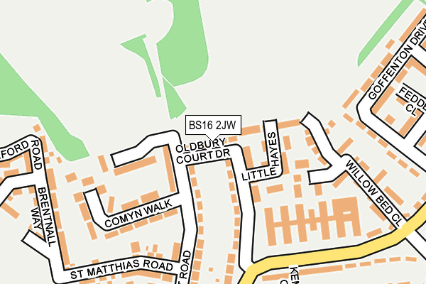 BS16 2JW map - OS OpenMap – Local (Ordnance Survey)