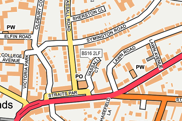 BS16 2LF map - OS OpenMap – Local (Ordnance Survey)