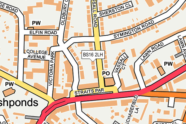 BS16 2LH map - OS OpenMap – Local (Ordnance Survey)