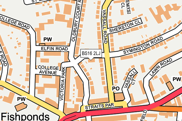 BS16 2LJ map - OS OpenMap – Local (Ordnance Survey)