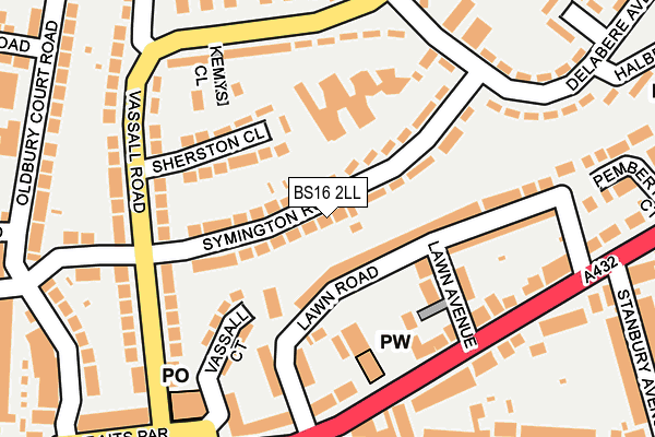 BS16 2LL map - OS OpenMap – Local (Ordnance Survey)