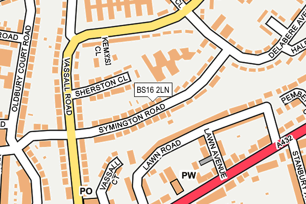 BS16 2LN map - OS OpenMap – Local (Ordnance Survey)
