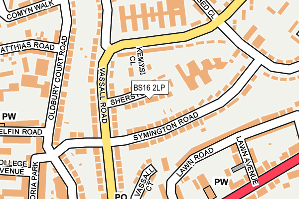 BS16 2LP map - OS OpenMap – Local (Ordnance Survey)