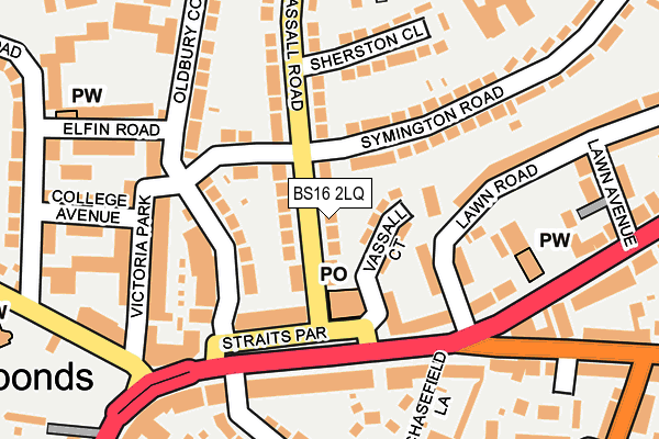 BS16 2LQ map - OS OpenMap – Local (Ordnance Survey)