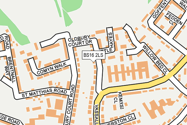 BS16 2LS map - OS OpenMap – Local (Ordnance Survey)