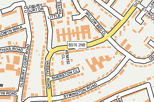 BS16 2NB map - OS OpenMap – Local (Ordnance Survey)