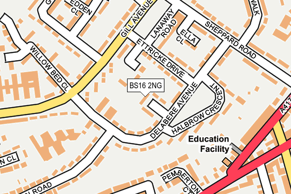 BS16 2NG map - OS OpenMap – Local (Ordnance Survey)