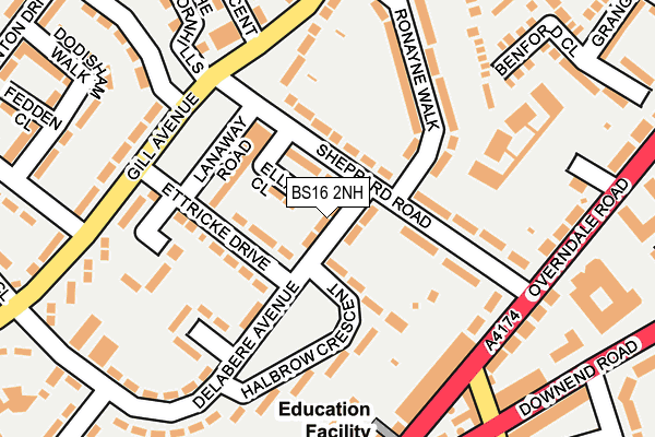 BS16 2NH map - OS OpenMap – Local (Ordnance Survey)