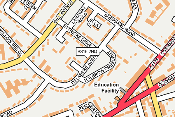 BS16 2NQ map - OS OpenMap – Local (Ordnance Survey)
