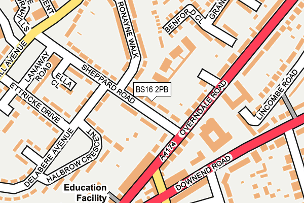 BS16 2PB map - OS OpenMap – Local (Ordnance Survey)