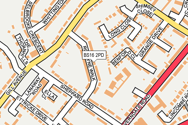 BS16 2PD map - OS OpenMap – Local (Ordnance Survey)