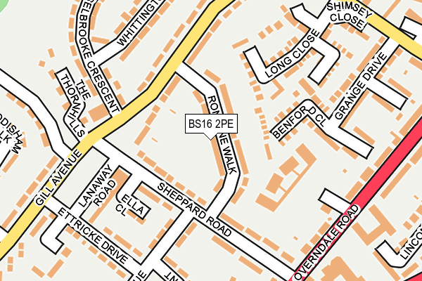 BS16 2PE map - OS OpenMap – Local (Ordnance Survey)