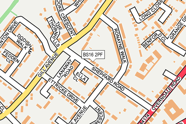 BS16 2PF map - OS OpenMap – Local (Ordnance Survey)
