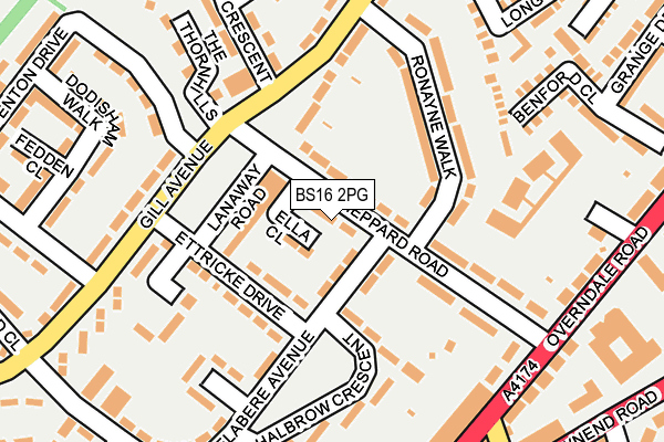 BS16 2PG map - OS OpenMap – Local (Ordnance Survey)