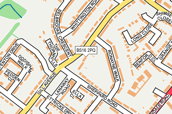 BS16 2PQ map - OS OpenMap – Local (Ordnance Survey)