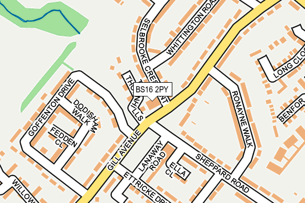 BS16 2PY map - OS OpenMap – Local (Ordnance Survey)