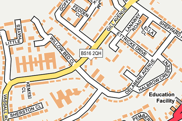 BS16 2QH map - OS OpenMap – Local (Ordnance Survey)