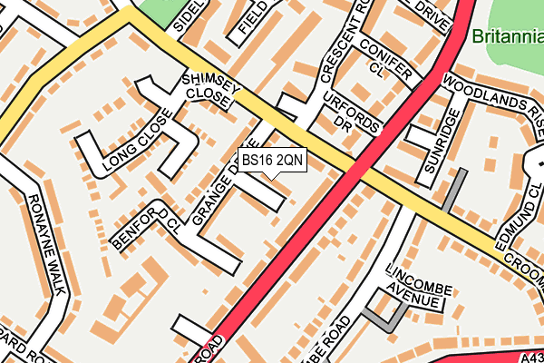 BS16 2QN map - OS OpenMap – Local (Ordnance Survey)