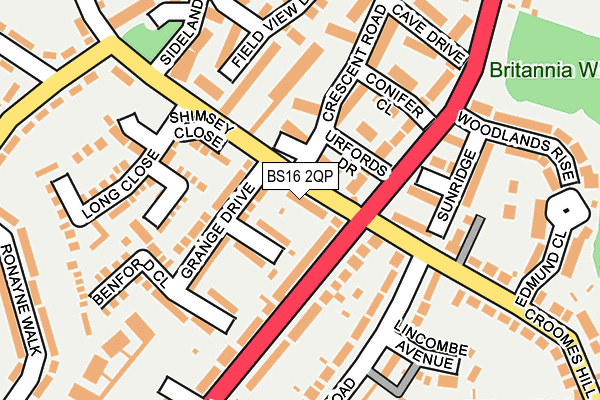 BS16 2QP map - OS OpenMap – Local (Ordnance Survey)