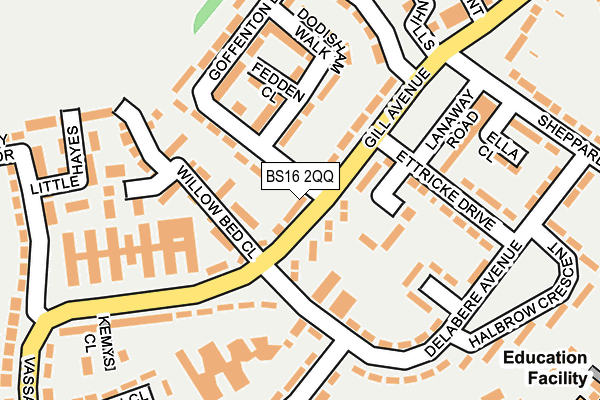 BS16 2QQ map - OS OpenMap – Local (Ordnance Survey)
