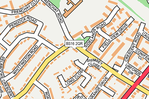 BS16 2QR map - OS OpenMap – Local (Ordnance Survey)
