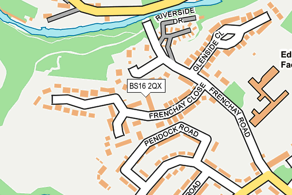 BS16 2QX map - OS OpenMap – Local (Ordnance Survey)