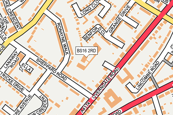 BS16 2RD map - OS OpenMap – Local (Ordnance Survey)