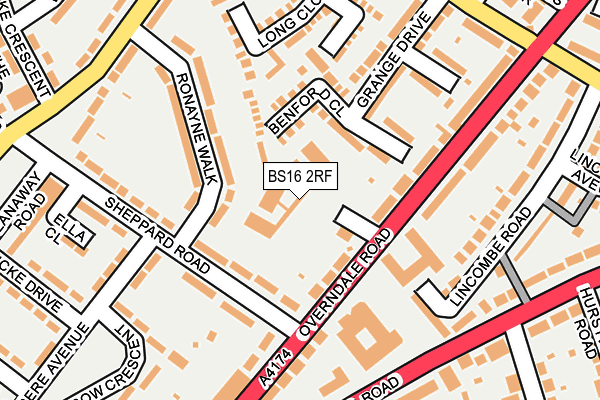BS16 2RF map - OS OpenMap – Local (Ordnance Survey)