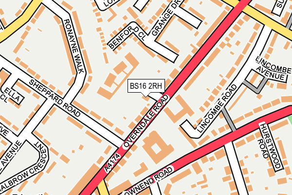 BS16 2RH map - OS OpenMap – Local (Ordnance Survey)